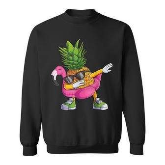 Dabbing Pineapple Flamingo Tropical Aloha Beach Hawaiian Men Women Sweatshirt Graphic Print Unisex - Thegiftio UK