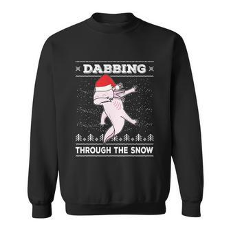 Dabbing Through The Snow Dab Axolotl Ugly Christmas Sweater Gift Sweatshirt - Monsterry CA
