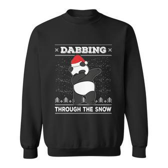 Dabbing Through The Snow Panda Dab Ugly Christmas Sweater Gift Sweatshirt - Monsterry UK