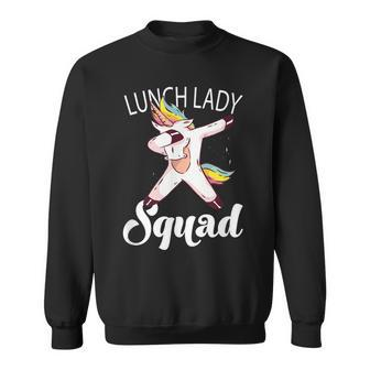 Dabbing Unicorn Lunch Lady Squad Funny Lunch Ladies Gift Sweatshirt | Mazezy