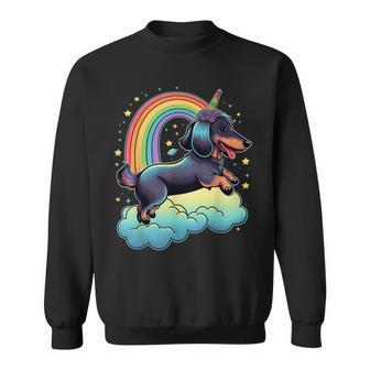 Dachshund Unicorn On Rainbow Unicorn Dachshund  Sweatshirt