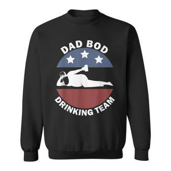 Dad Bod Drinking Team American Us Flag Vintage Fathers Day Sweatshirt - Seseable