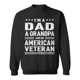 Dad Grandpa American Veteran Vintage Top Mens Gift Sweatshirt - Seseable