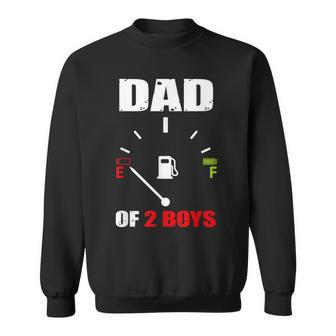 Dad Of 2 Boys Vintage Dad Battery Low Fathers Day Sweatshirt - Seseable