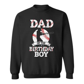 Dad Of The Birthday Boy Baseball Lover Vintage Retro Sweatshirt - Seseable