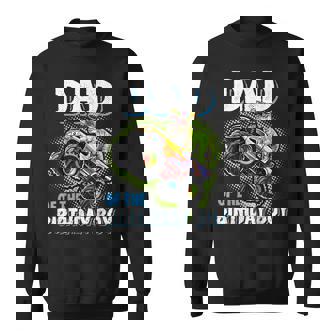 Dad Of The Birthday Boy Dinosaur Monster Truck Birthday Sweatshirt - Thegiftio UK