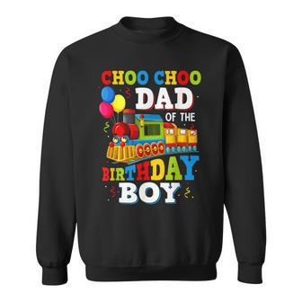 Dad Of The Birthday Boy Train Toys Theme Party Sweatshirt - Thegiftio UK