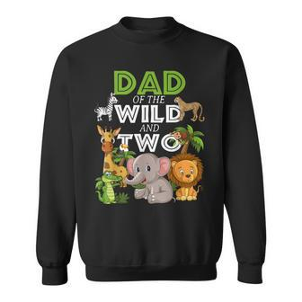 Dad Of The Wild Two Zoo Birthday Safari Jungle Animal Sweatshirt - Thegiftio UK