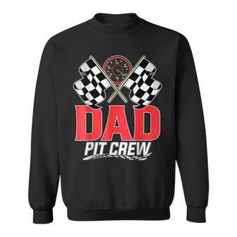 Dad Pit Crew Race Car Birthday Party Racing Family Sweatshirt - Thegiftio UK