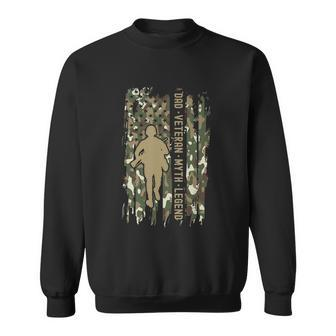 Dad The Man The Myth The Legend Fathers Day Camo Us Flag Sweatshirt - Monsterry UK