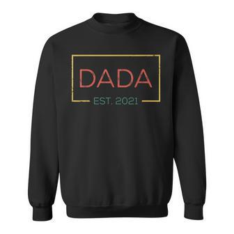 Dada Est 2021 Vintage Promoted To Dada Dad Papa Grandpa Sweatshirt - Seseable