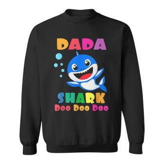 Dada Shark Funny Fathers Day Gift For Mens Dad Sweatshirt - Seseable