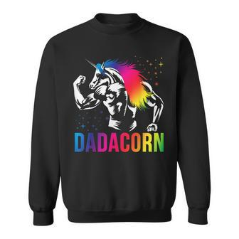 Dadacorn Muscle Fathers Day Joke Daddy Unicorn Sweatshirt - Thegiftio UK