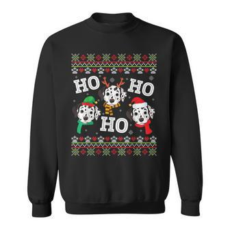 Dalmatian Dog Ho Ho Ho Merry Christmas Dad Mom Ugly Sweater Sweatshirt | Mazezy