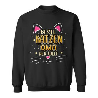 Damen Beste Katzen Oma Der Welt Lustige Sprüche Haustier Oma Sweatshirt - Seseable