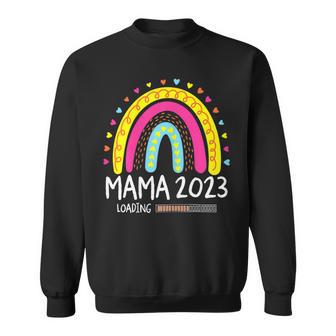 Damen Mama 2023 Loading Regenbogen Herz Werdende Mutter Mutti Sweatshirt - Seseable