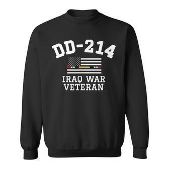 Dd-214 Alumni Iraq War Veteran Thin Line Flag Men Women Sweatshirt Graphic Print Unisex | Seseable UK