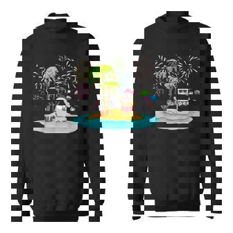 Decorated Christmas Palm Tree Tropical Xmas Coconut Lights Men Women Sweatshirt Graphic Print Unisex - Thegiftio UK