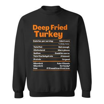 Deep Fried Turkey Thanksgiving Nutrition Facts Men Women Sweatshirt Graphic Print Unisex - Thegiftio UK