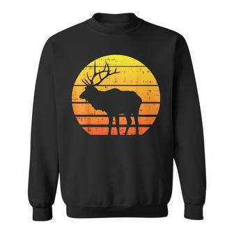 Deer Sunset Elk Buck Hunting Archery Hunter Archer Gift Men Women Sweatshirt Graphic Print Unisex - Thegiftio UK