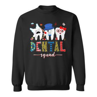Dental Squad Leopard Buffalo Plaid Dentist Valentines Day Sweatshirt - Seseable
