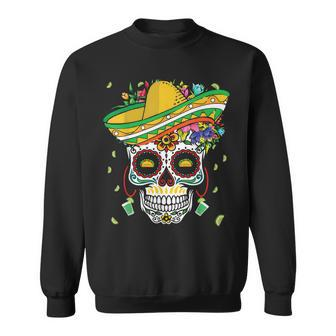 Dia De Los Muertos Colorful Bone Taco Happy Cinco De Mayo Sweatshirt | Mazezy