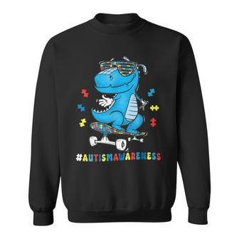 Dinosaur Skateboarding Autism Awareness Choose Kindness Sweatshirt | Mazezy DE