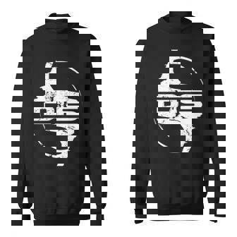 Dis Round Badge In White Sweatshirt | Mazezy