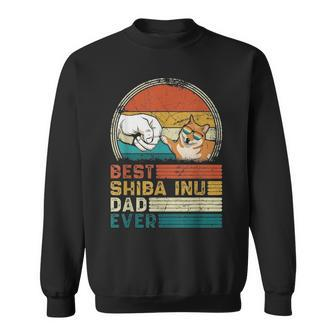 Distressed Best Shiba Inu Dad Ever Fathers Day Gift Sweatshirt - Seseable