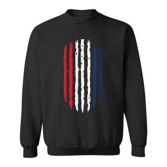 Distressed French Flag Grunge Soccer Football France Sport Men Women Sweatshirt Graphic Print Unisex - Seseable
