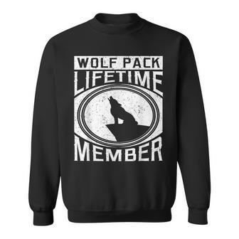 Distressed Howling Wolf Pack Lifetime Member Gift Sweatshirt - Seseable
