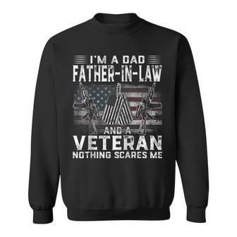 Distressed Im A Dad Father-In-Law Veteran Fathers Day Sweatshirt - Thegiftio UK