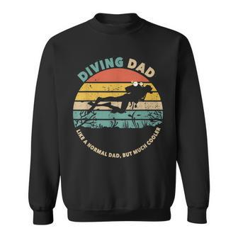 Diving Dad Retro Vintage Scuba Diving Dad Fathers Day Sweatshirt - Seseable