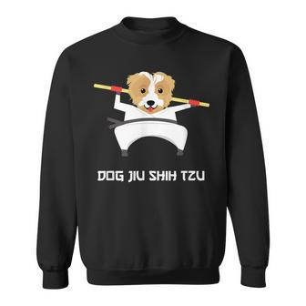 Dog Jiu Shih Tzu Funny Jiu Jitsu Pun Karate Men Women Sweatshirt Graphic Print Unisex - Thegiftio UK