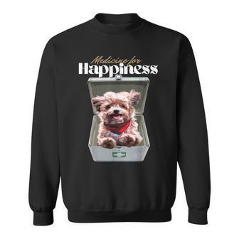 Dog Medicine For Happiness Puppy Pill Box Dogs Lover Gift Sweatshirt | Mazezy