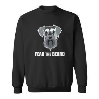 Dog Meme Fear The Beard Mini Schnauzer Dog Men Women Sweatshirt Graphic Print Unisex - Thegiftio UK