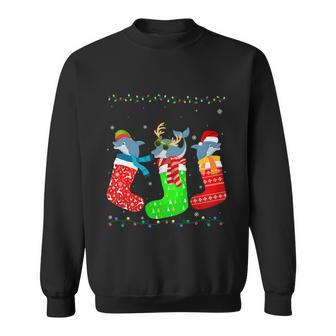 Dolphin In Xmas Socks Funny Holiday Ugly Sweater Christmas Meaningful Gift Sweatshirt - Monsterry