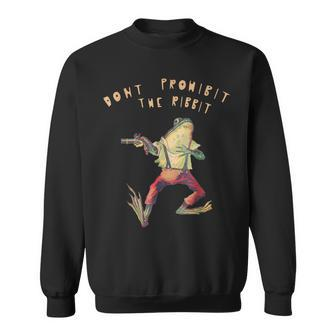 Dont Prohibit The Ribbit Frog Groovy Sweatshirt | Mazezy