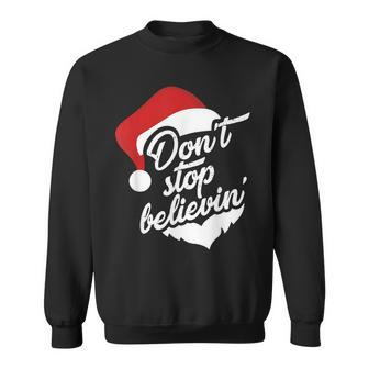 Dont Stop Believing Santa Christmas Matching Family Pajamas Men Women Sweatshirt Graphic Print Unisex - Seseable