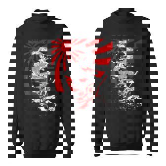 Dragon Ramen Wave Japanese Asian Inspired Apparel Red Style Men Women Sweatshirt Graphic Print Unisex - Thegiftio