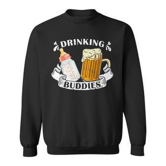 Drinking Buddies Dad And Baby Drinking Team Fathers Day Sweatshirt - Thegiftio UK