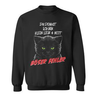 Du Denkst Ich Bin Klein Lieb  Nett Böser Fehler Katzen Sweatshirt - Seseable