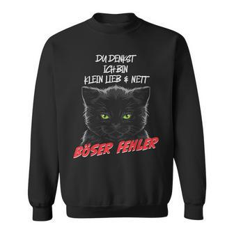 Du Denkst Ich Bin Klein Lieb Nett Böser Fehler Katzen Sweatshirt - Seseable