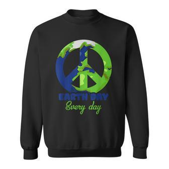Earth Day Everyday Peace Sign Protect Our Planet Sweatshirt | Mazezy