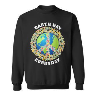 Earth Day Everyday Peace Symbol Environmental Earth Day Sweatshirt | Mazezy