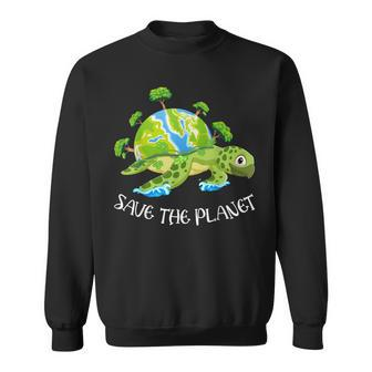 Earth Day Turtle Lover Ocean Save Recycle Planet Sweatshirt | Mazezy