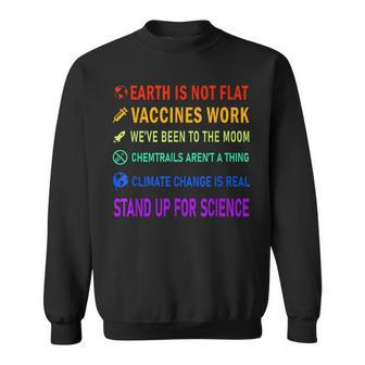 Earth Is Not Flat Vaccines Work Moon Science Funny Men Women Men Women Sweatshirt Graphic Print Unisex - Seseable