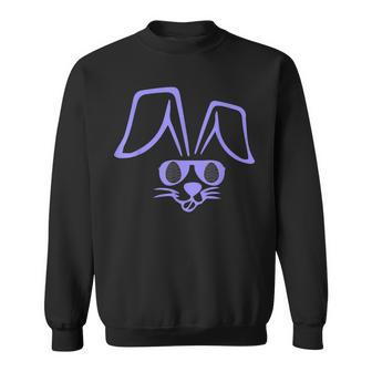 Easter Bunny Face With Shades Funny Rabbit Face In Sunglass Sweatshirt | Mazezy
