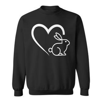 Easter Bunny Rabbits Hearts - Bunnies Cute Heart Rabbit Men Women Sweatshirt Graphic Print Unisex - Seseable