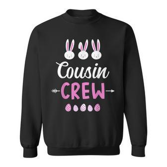 Easter Cousin Crew With Bunnies And Pink Eggs Sweatshirt | Mazezy